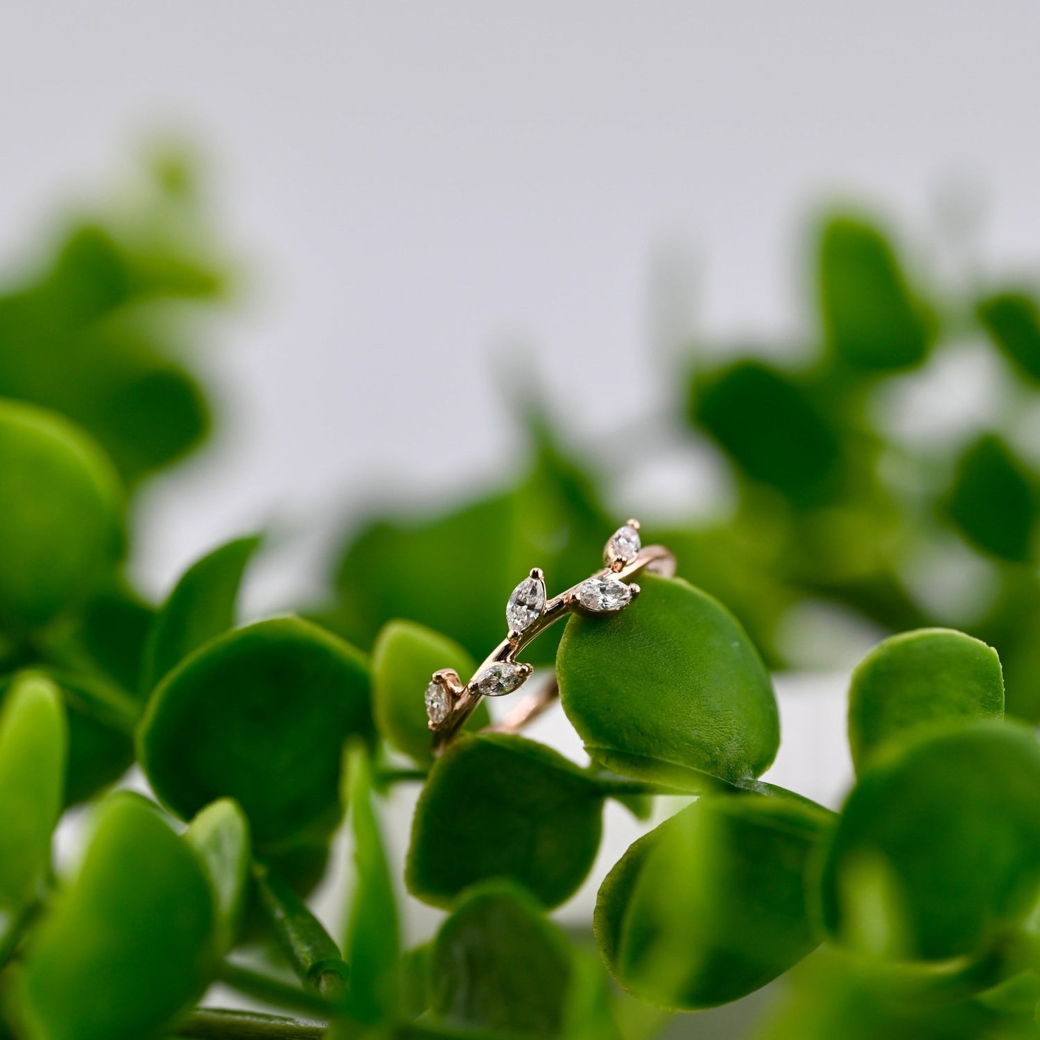 Diamond Leaf Ring - Agave in Bloom