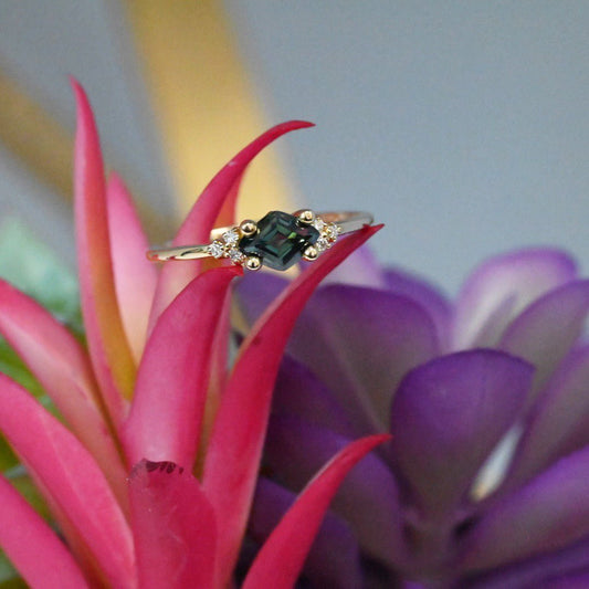 Diamond Shape Gemstone Ring - Agave in Bloom