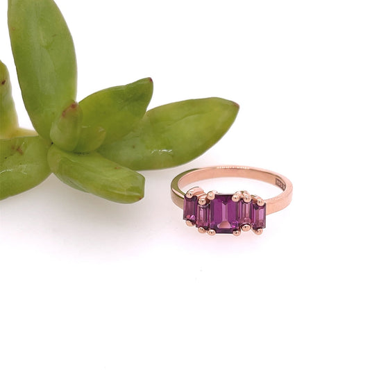 Emerald Cut & Baguette Ring - Agave in Bloom