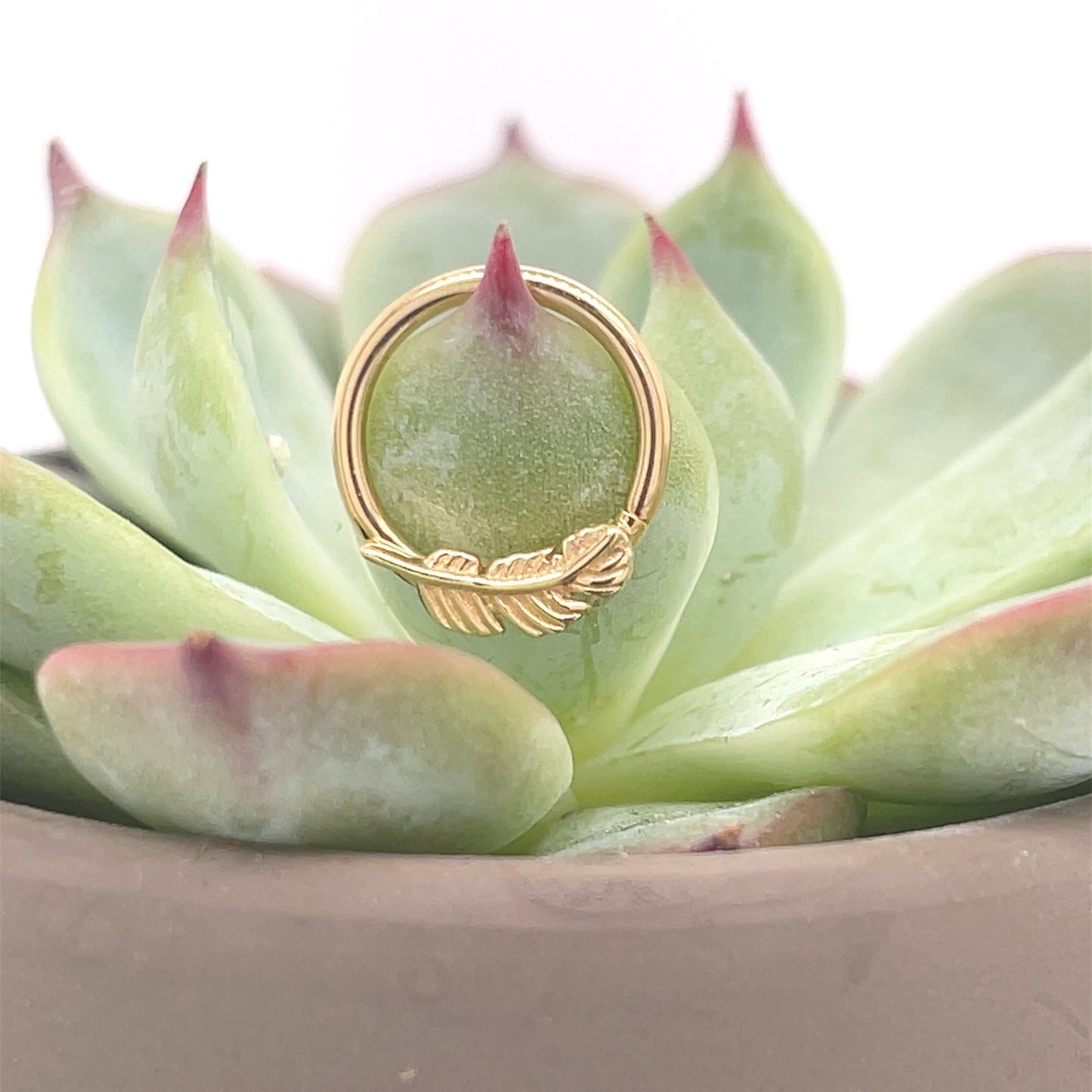 Feather Seam Ring - Nipple Orientation - Agave in Bloom