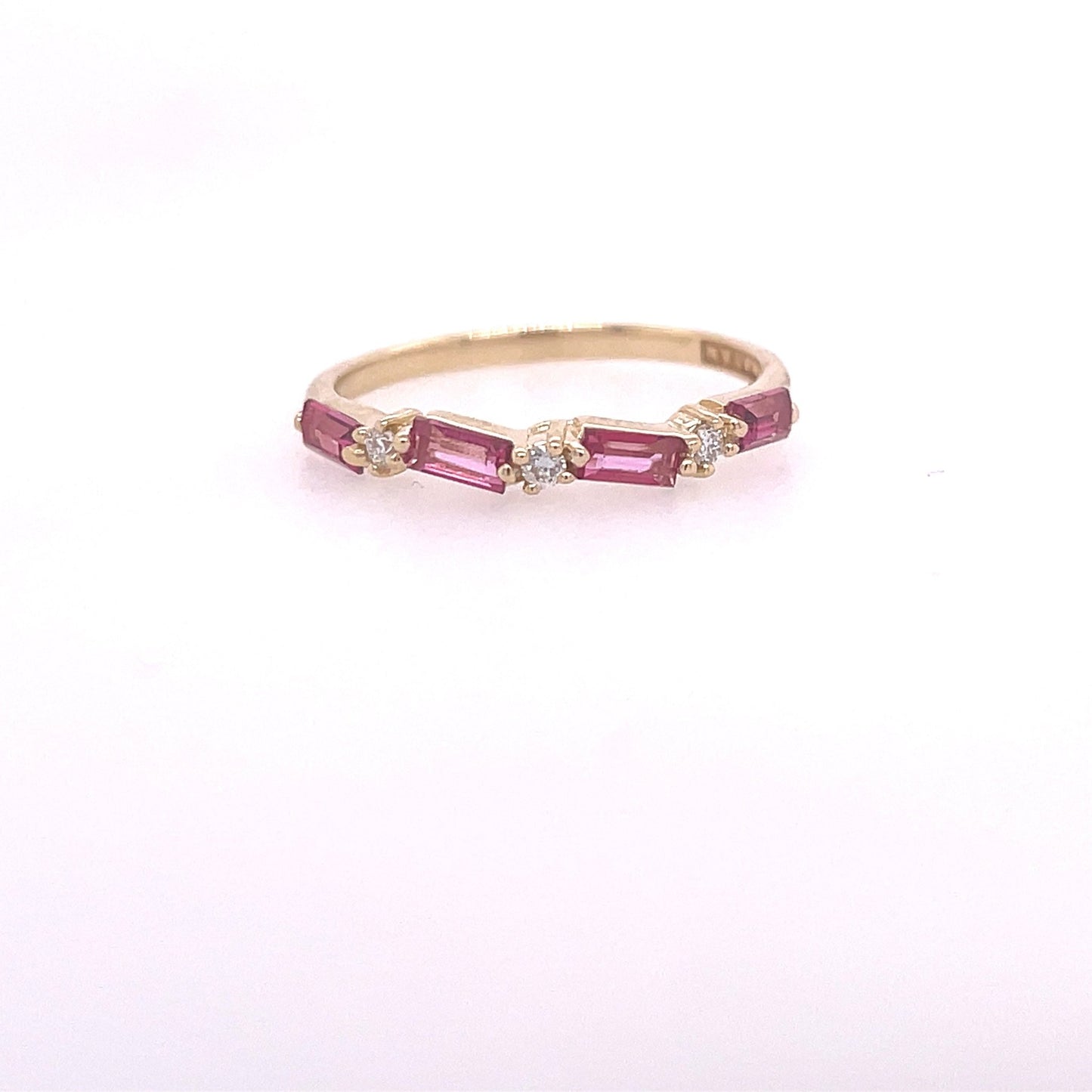 Fireworks Thin Baguette Half Band Ring - Agave in Bloom