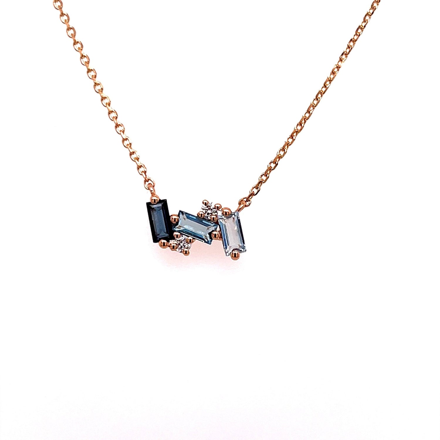 Mini Baguette Bar Necklace - Agave in Bloom