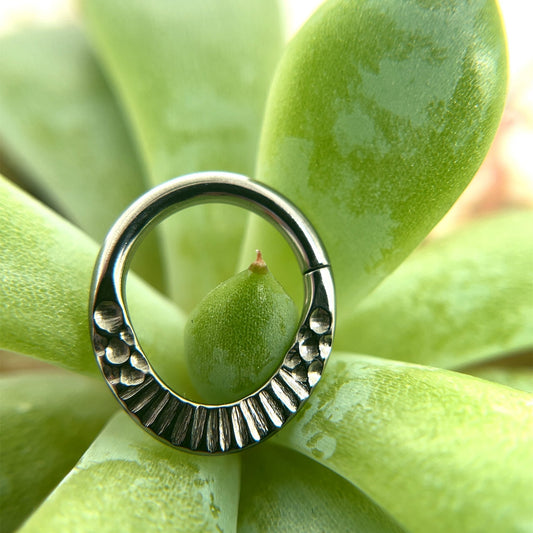 Monolith High Polish Black Niobium Seam Ring - Agave in Bloom