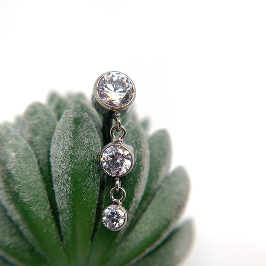 Titanium Navel Curve with Dangle