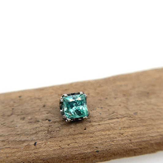 Prong Princess Cut Gem - Threaded - Agave in Bloom