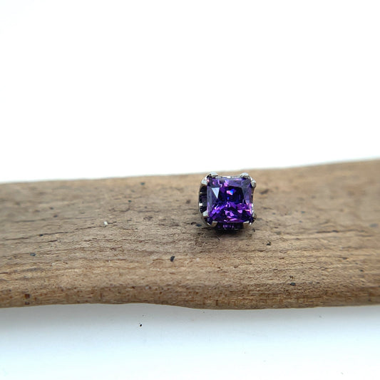 Prong Princess Cut Gem - Threaded - Agave in Bloom