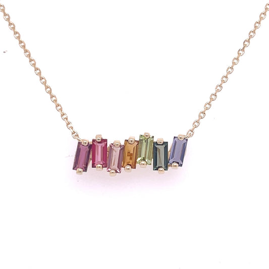 Rainbow Bar Necklace - Agave in Bloom