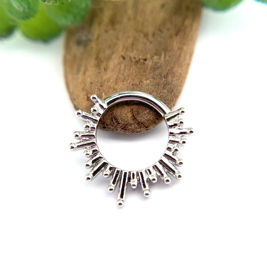 Ray Of Light Hinge Ring - Agave in Bloom