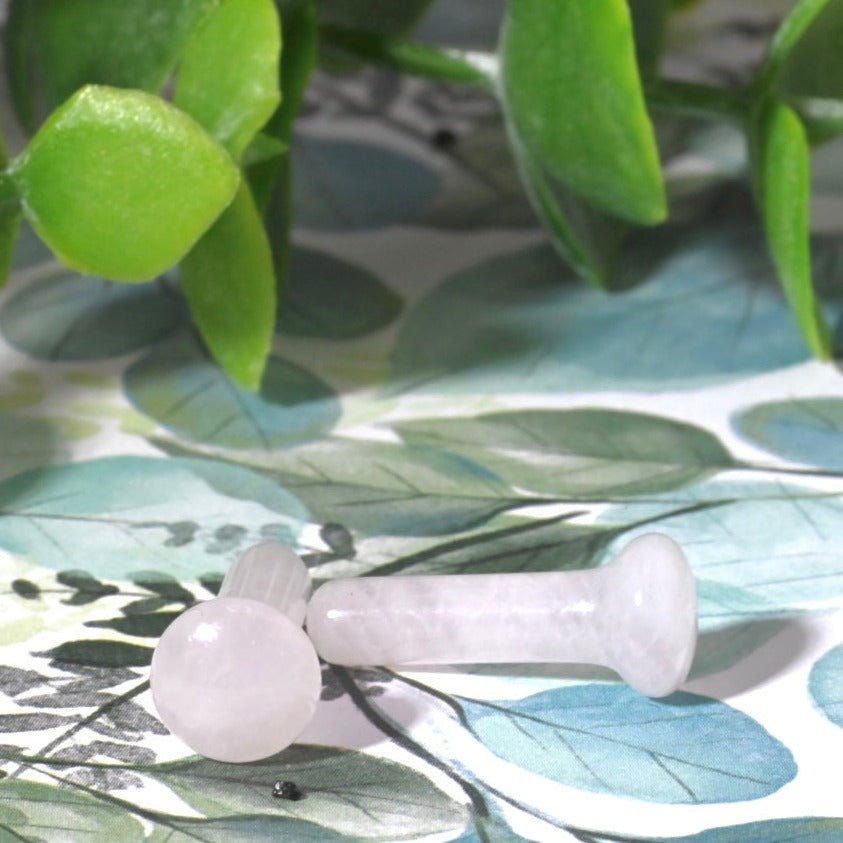 Rose Quartz Single Flare Plugs - Pair - Agave in Bloom