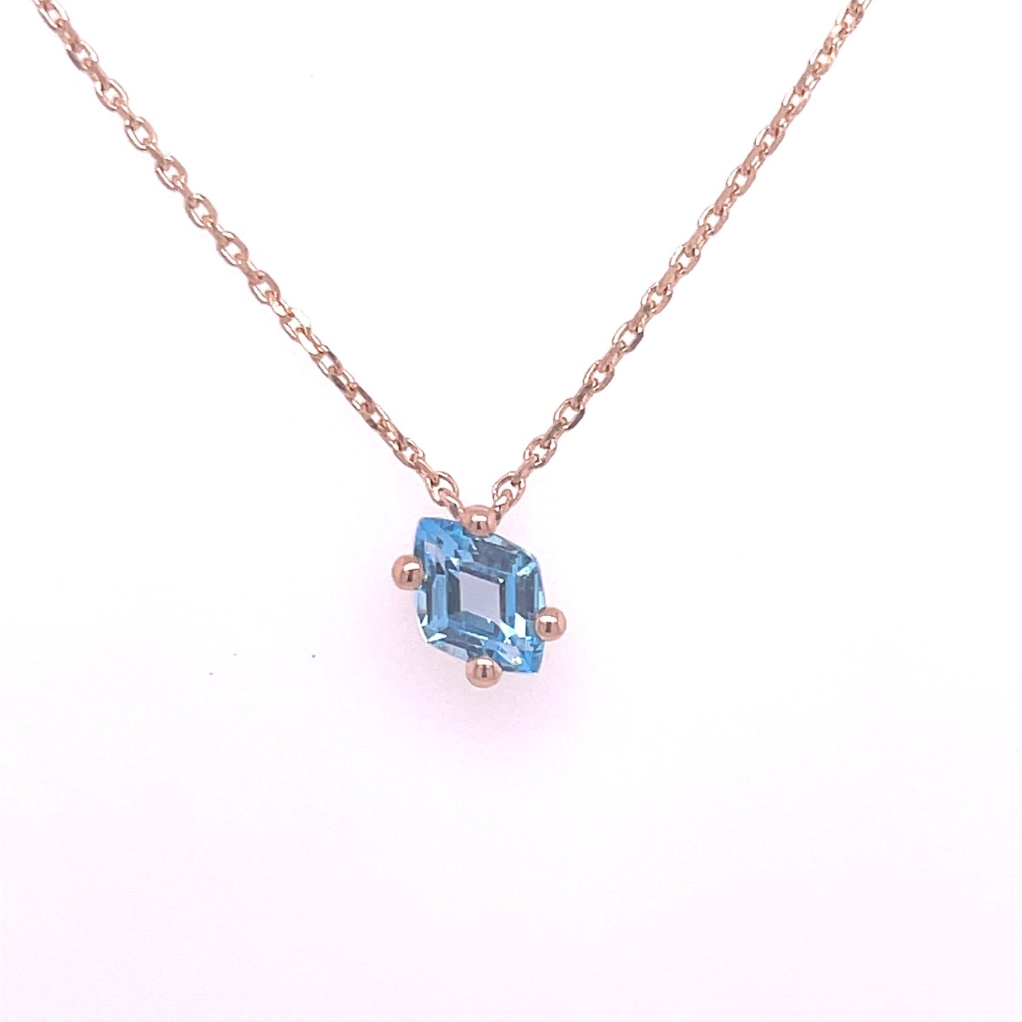 Simple Diamond Cut Gemstone Necklace - Agave in Bloom