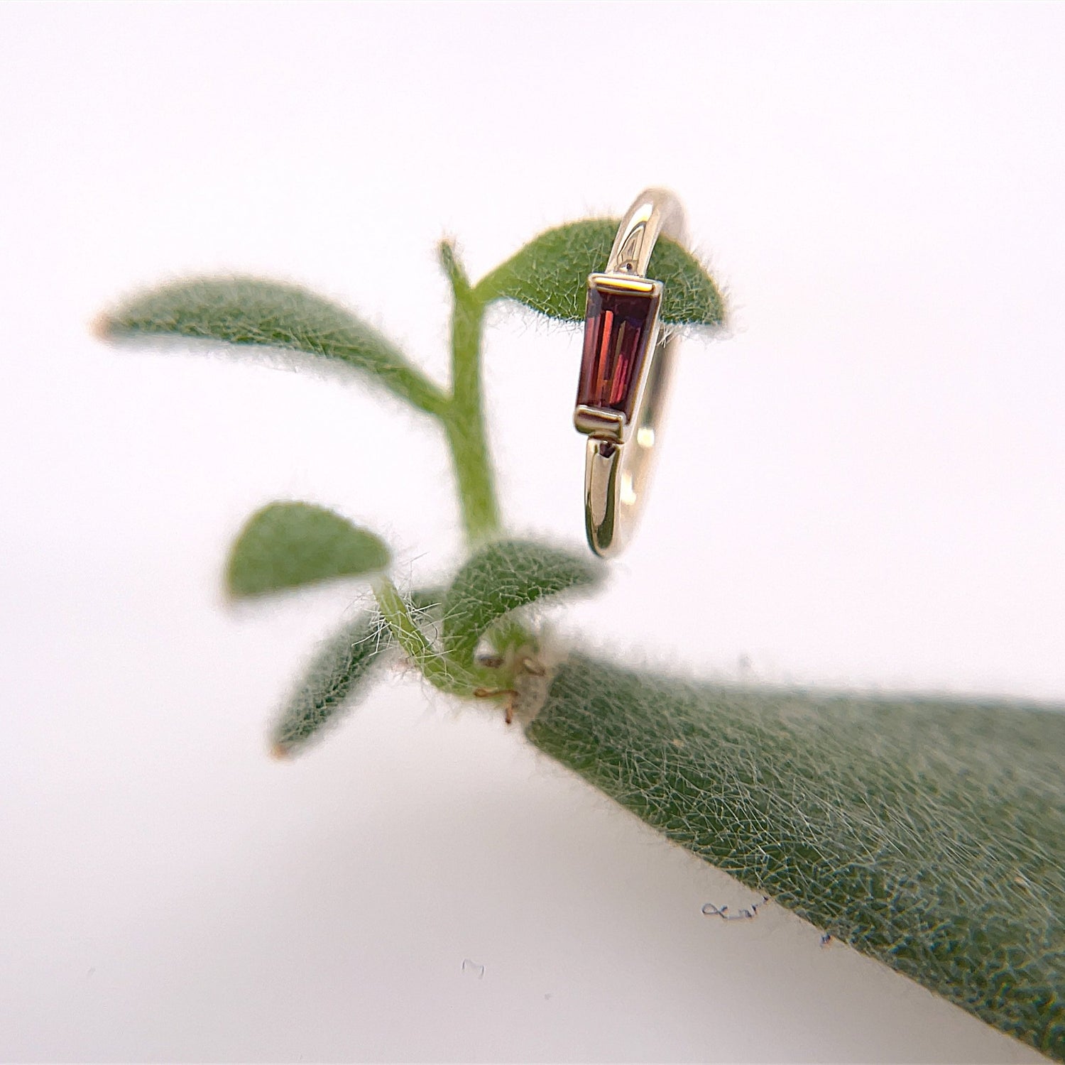 Tapered Baguette Fixed Ring - Agave in Bloom