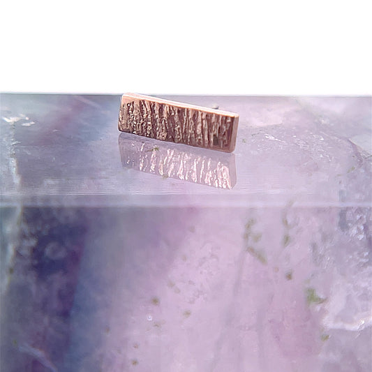 Threadless 14K Gold Bar with Tiger Texture - Agave in Bloom