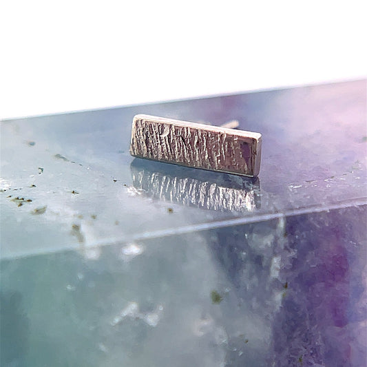 Threadless 14K Gold Bar with Tiger Texture - Agave in Bloom