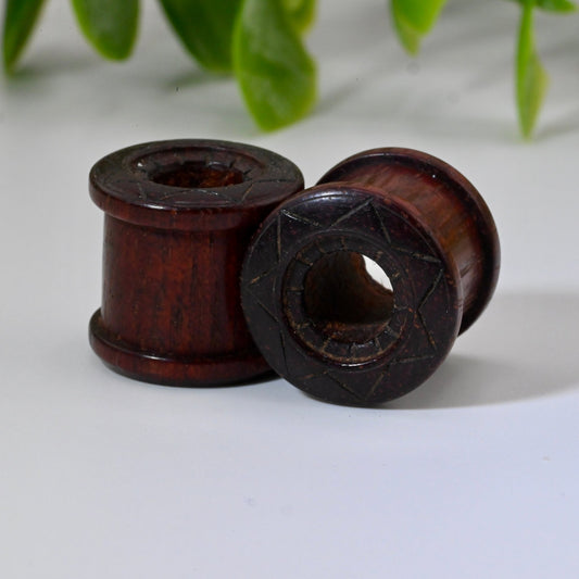 Tiered Double Spool Plugs - Pair - Agave in Bloom