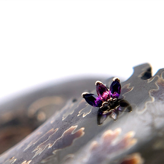 Tiny Triple Marquise Fan - Agave in Bloom