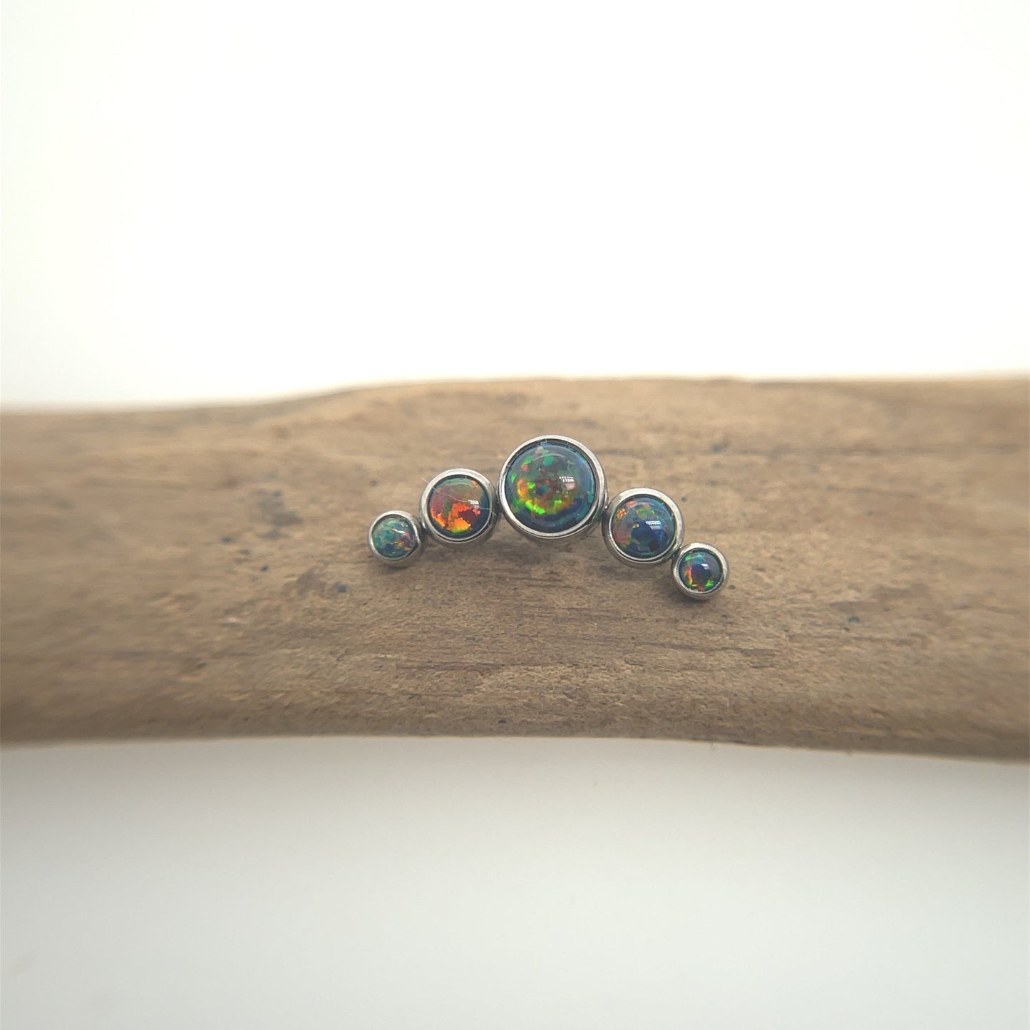 Titanium 5 Gem Arc - Threaded - Agave in Bloom