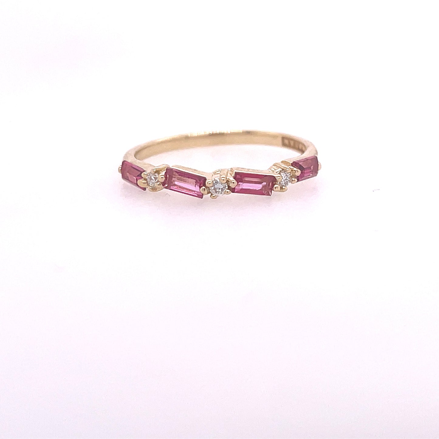 Fireworks Thin Baguette Half Band Ring