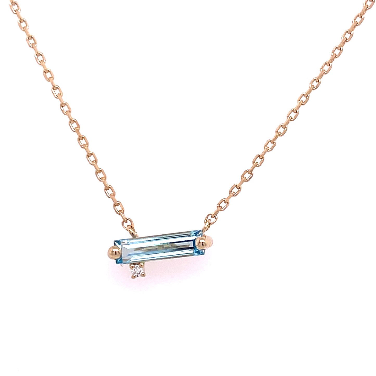 Baguette Cut Necklace with Diamond Accent