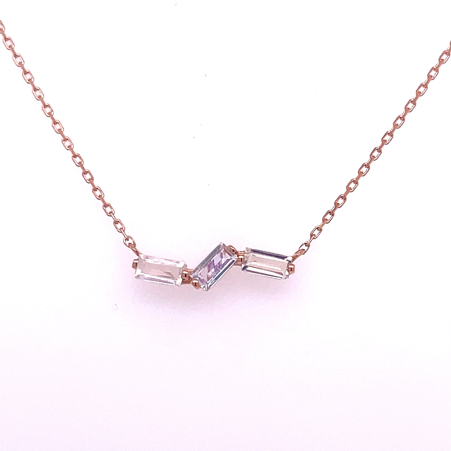 Three Baguette Necklace
