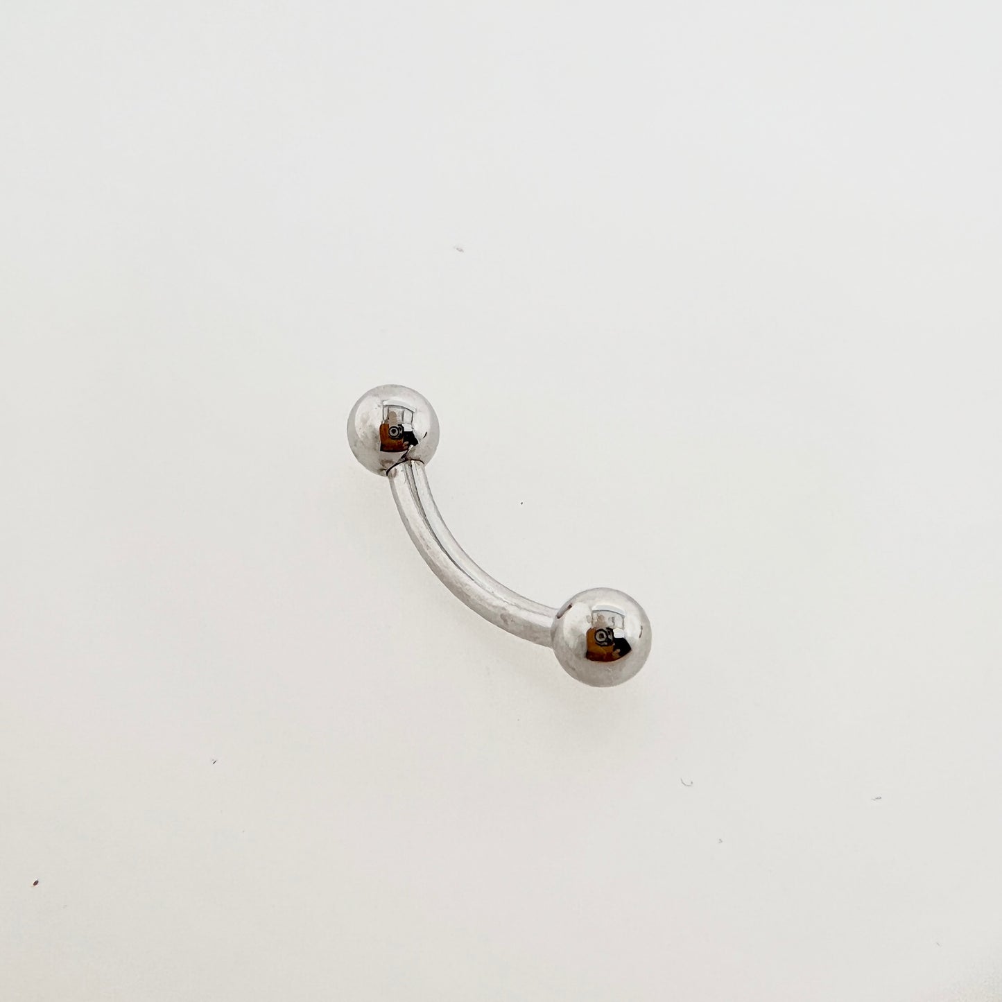 14g Curved Barbell with 5/32" Beads - Threaded